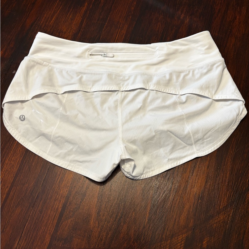 White Lululemon shorts